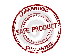 Stamp with text Safe product guaranteed