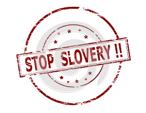 Stamp with text Stop slovery