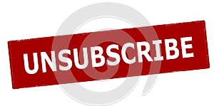 Stamp with text Unsubscribe inside