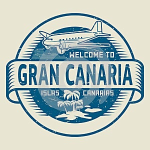 Stamp with the text Welcome to Gran Canaria, Canary Islands