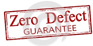 Stamp with text Zero defect guarantee