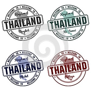 Stamp with Thailand map made in phuket samui bangkok