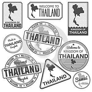 Stamp with Thailand map made in phuket samui bangkok