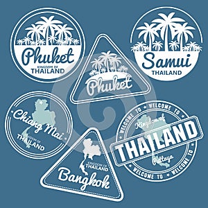 Stamp with Thailand map vector