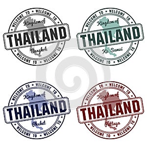 Stamp with Thailand map vector