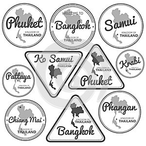 Stamp with Thailand map vector