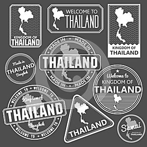 Stamp with Thailand map vector