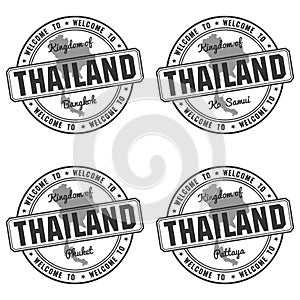 Stamp with Thailand map vector