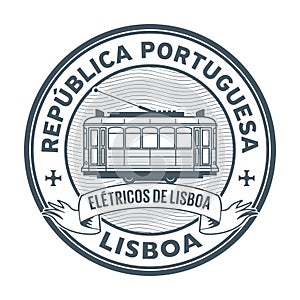 Stamp with Tram, Lisbon