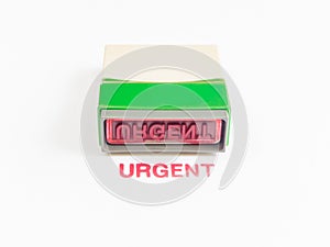 Stamp with urgent in red ink