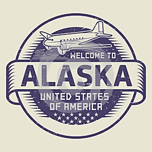 Stamp Welcome to Alaska, United States