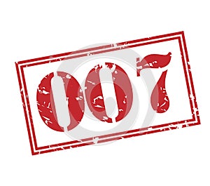 007 stamp on white background
