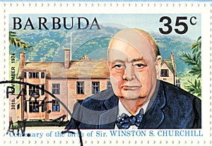 Stamp with Winston Churchill