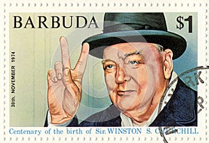 Stamp with Winston Churchill
