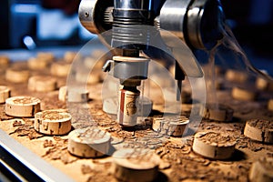 stamping machine imprinting logos on corks