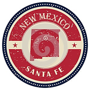 StampofNewMexicostate. Vector illustration decorative design