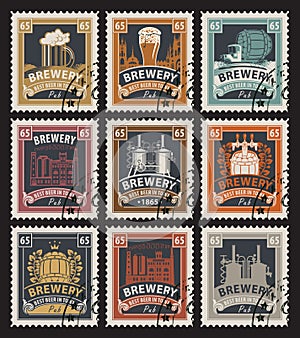 Stamps on beer and brewery