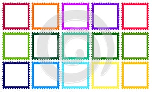 Stamps with different colored borders