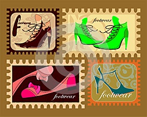Stamps with female footwear photo