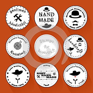Stamps for needlework, handmade, handicraft products. Vector illustration