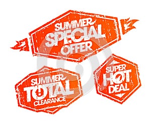 Stamps set - summer special offer, summer total clearance, summer hot deal