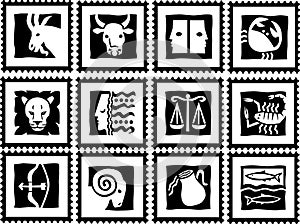 Stamps with signs of the zodiac