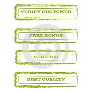 Stamps on white background