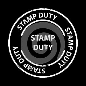 stamp duty stamp on black