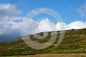 Stanage Edge, a gritstone outcrop in Derbyshire Peak District