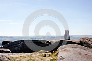 Stanage Edge view in a sunny spring day