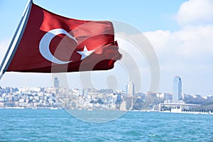 Ä°stanbul Bosphorus -Turkey Flag