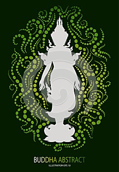 Stand buddha abstract tradition design