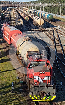 A stand-by fire train at the petroleum products terminal is ready to operate.Crude oil and petroleum products storage terminal