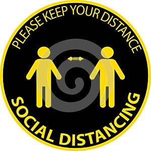 Stand Here  keep distance, Social distancing pictograph,clip art