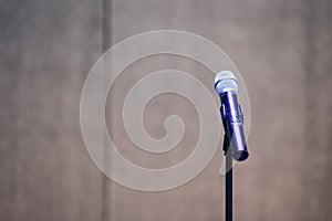 Stand and microphone on a festival stage