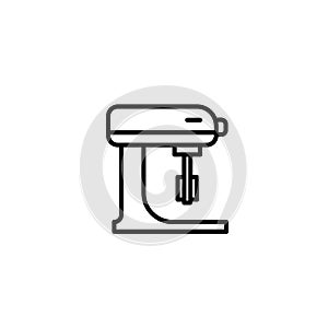 Stand Mixer without bowl icon. Kitchen appliances for cooking Illustration. Simple thin line style symbol
