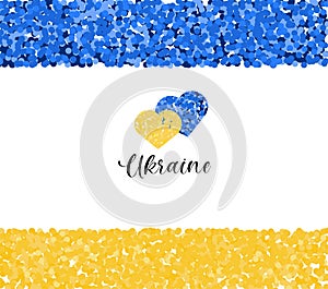 Stand with Ukraine background. Patriotic illustration for peace with hearts