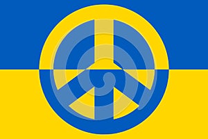 Stand with Ukraine Flag Peace Symbol Two Tone