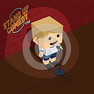 Stand up comedy comic guy on stage