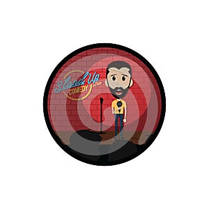 Stand up comedy comic guy on stage