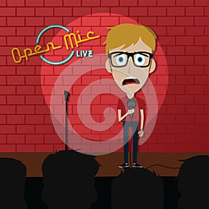 Stand up comedy comic guy on stage
