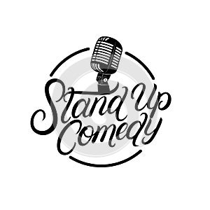 Stand up comedy hand written lettering photo
