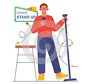 Stand Up comedy performance concept