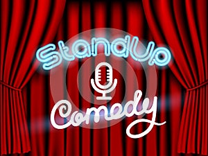 Stand up comedy red curtain