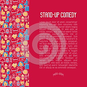 Stand up comedy show concept in circle