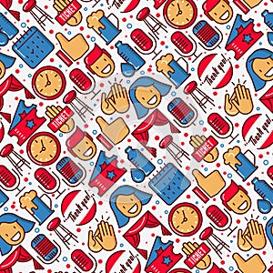 Stand up comedy show seamless pattern