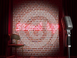 Stand-up comedy stage photo