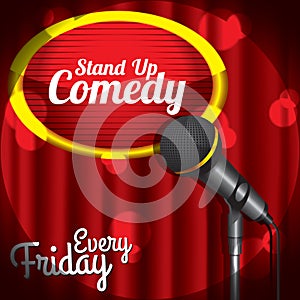 stand up comedy. Vector illustration decorative design
