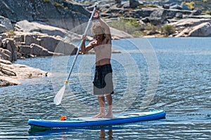 Stand up paddle on a lake