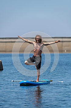 Stand up paddle on a lake